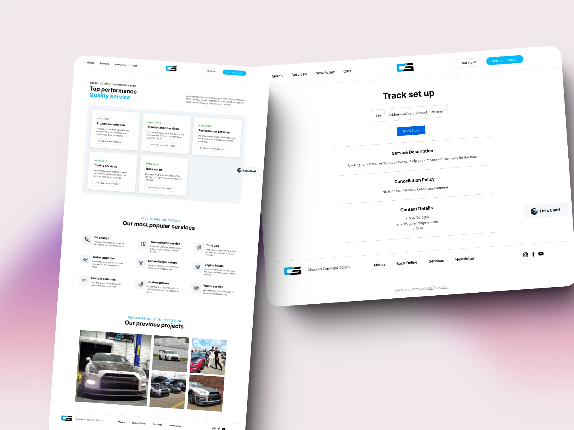 Check 6ix Garage website experience