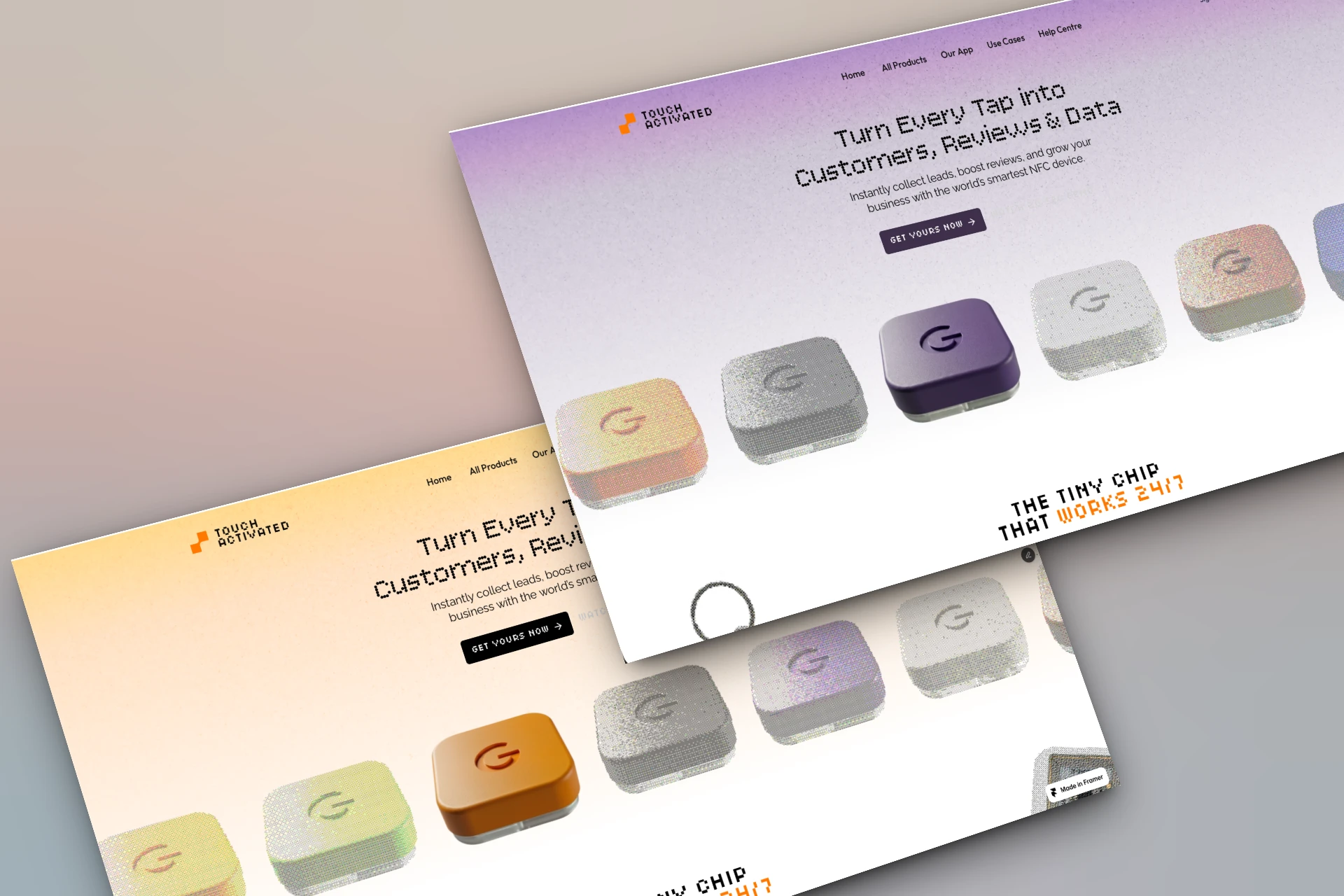Touch Activated interface and product mockup
