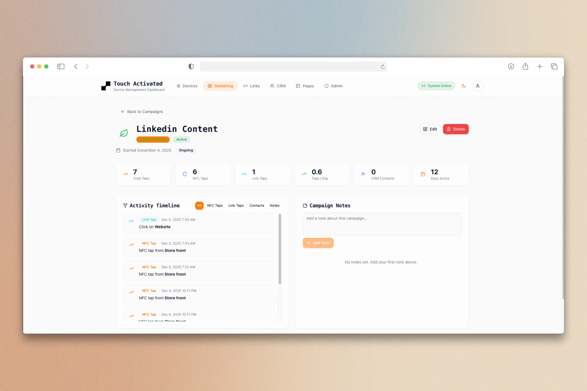 Touch Activated product experience