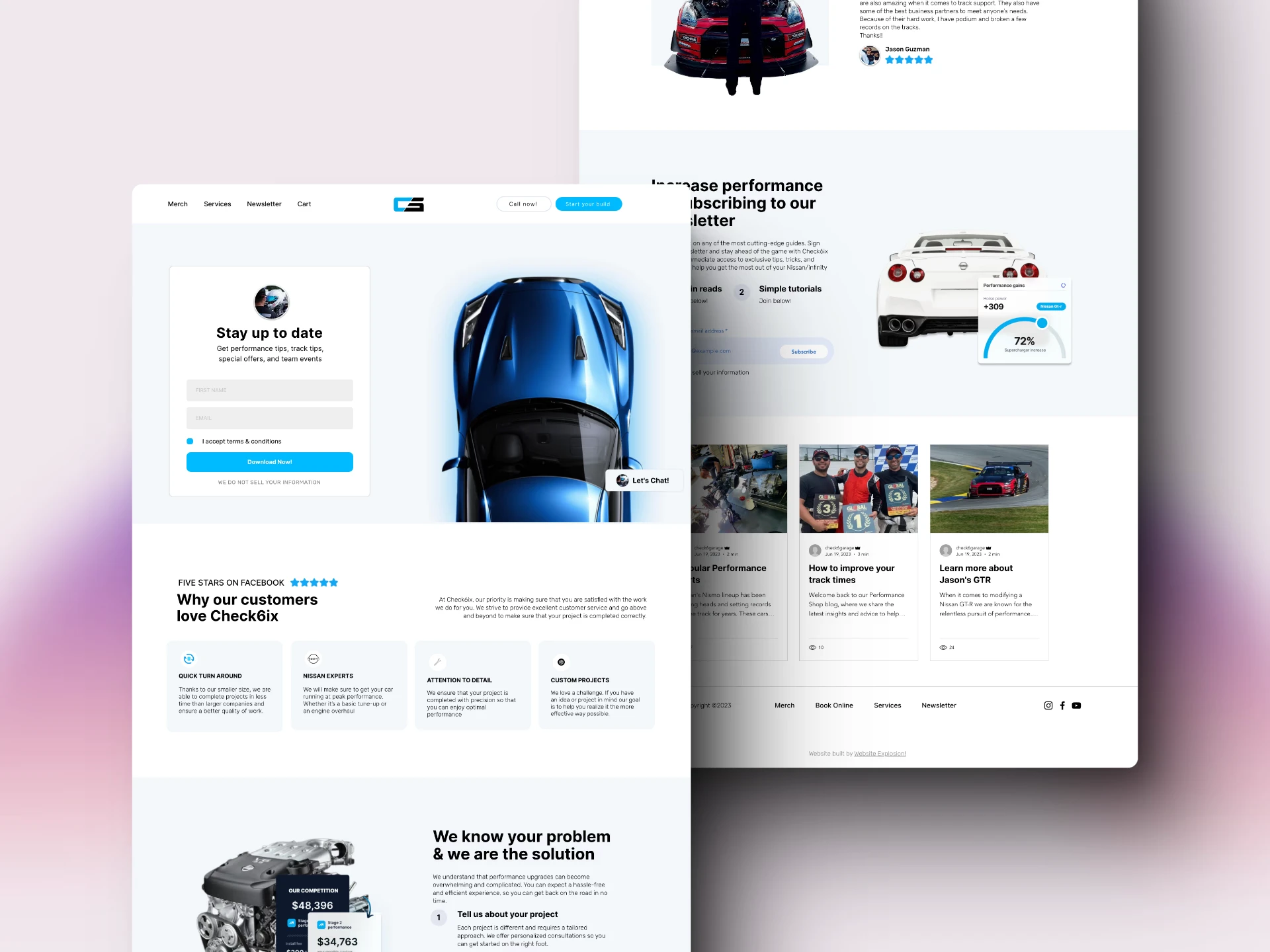 Check 6ix Garage automated website